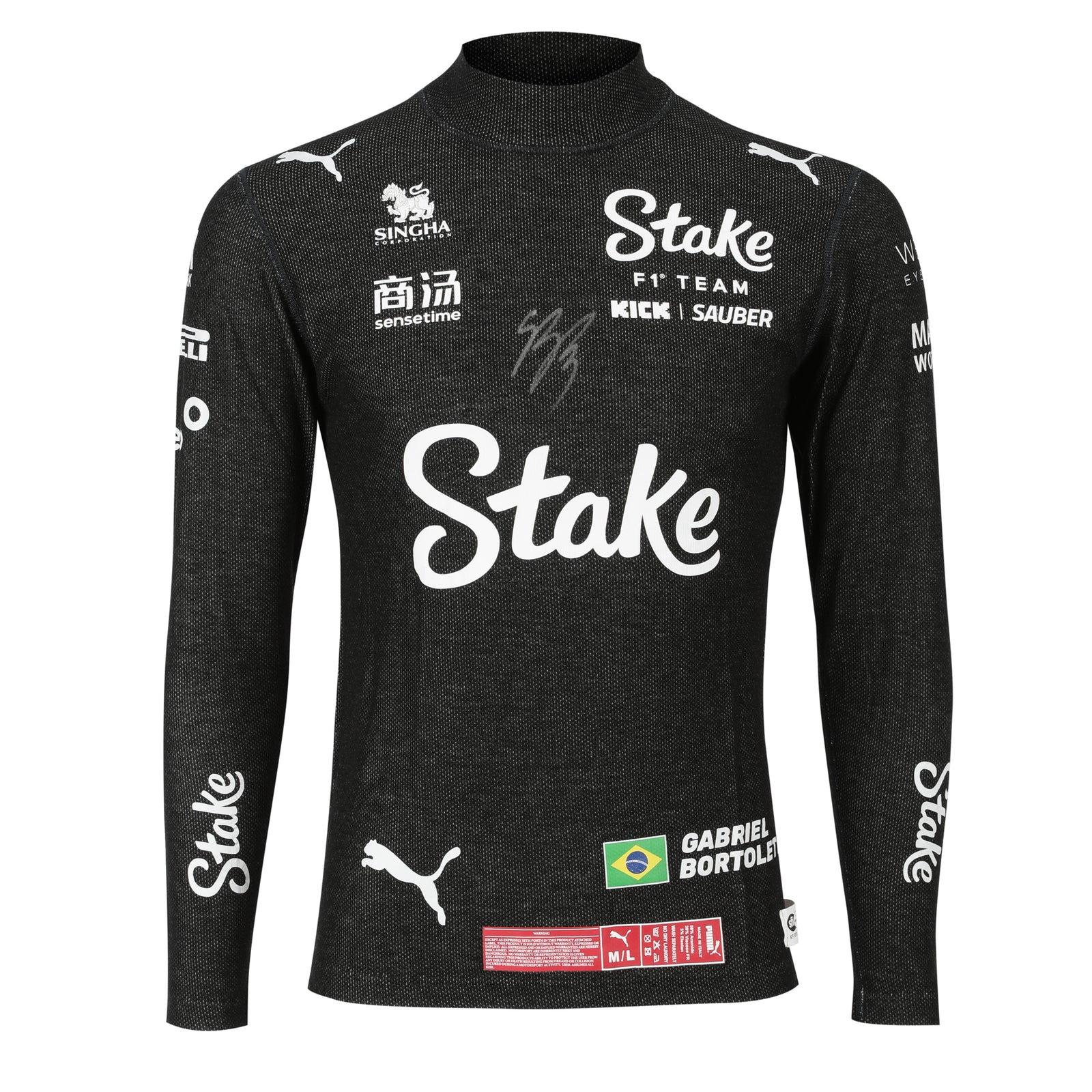 Gabriel Bortoleto Stake Sauber 2025 Signed Nomex - Black