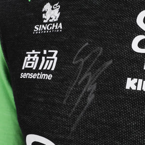 LOT 064 - Gabriel Bortoleto Stake Sauber 2025 Signed Nomex - Green and Black