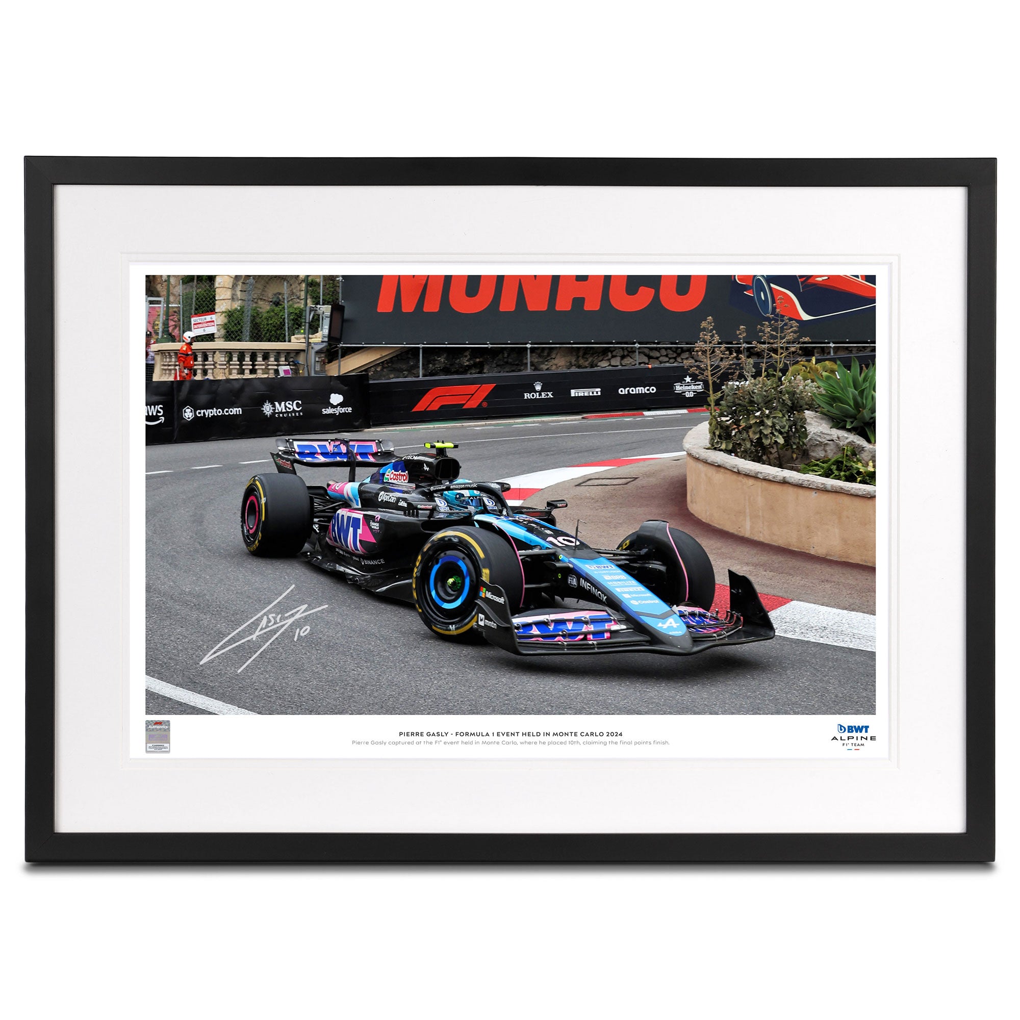 Pierre Gasly 2024 Signed Photo – Monte Carlo