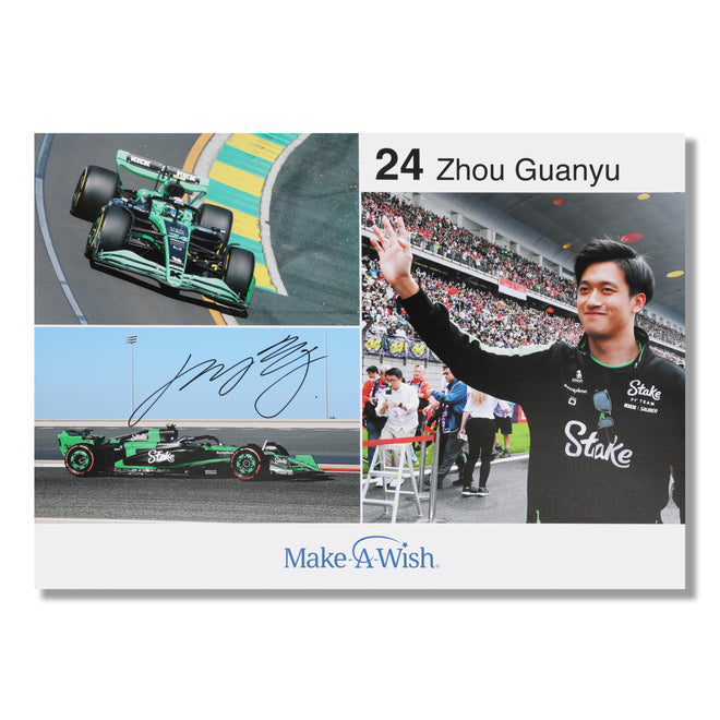 LOT 566 - Zhou Guanyu 2024 Stake F1 Team Kick Sauber Signed Poster - Make-A-Wish