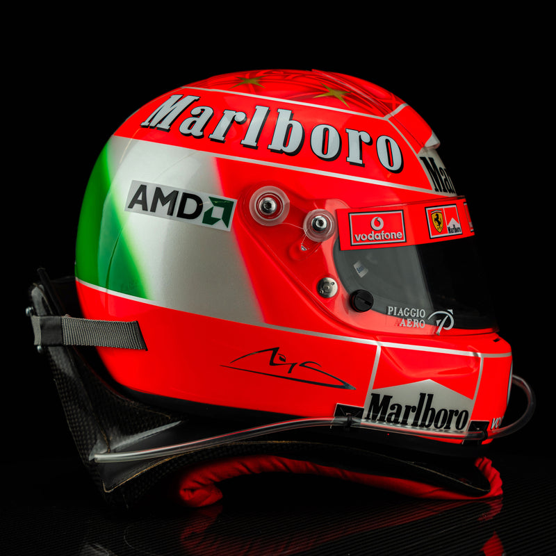 Michael Schumacher Signed 2004 Scuderia Ferrari Replica Helmet - With HANS