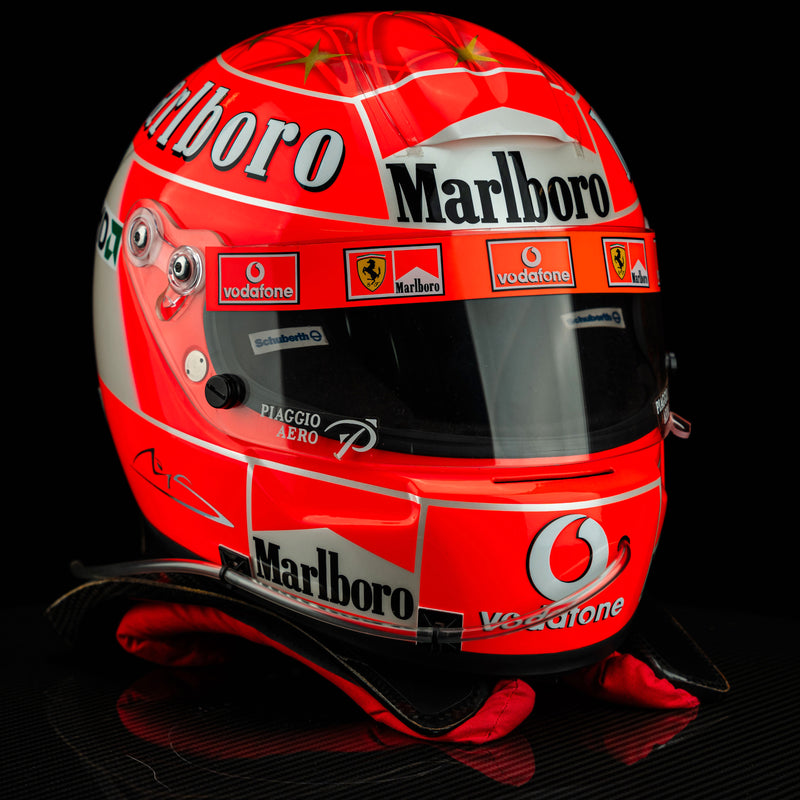 Michael Schumacher Signed 2004 Scuderia Ferrari Replica Helmet - With HANS