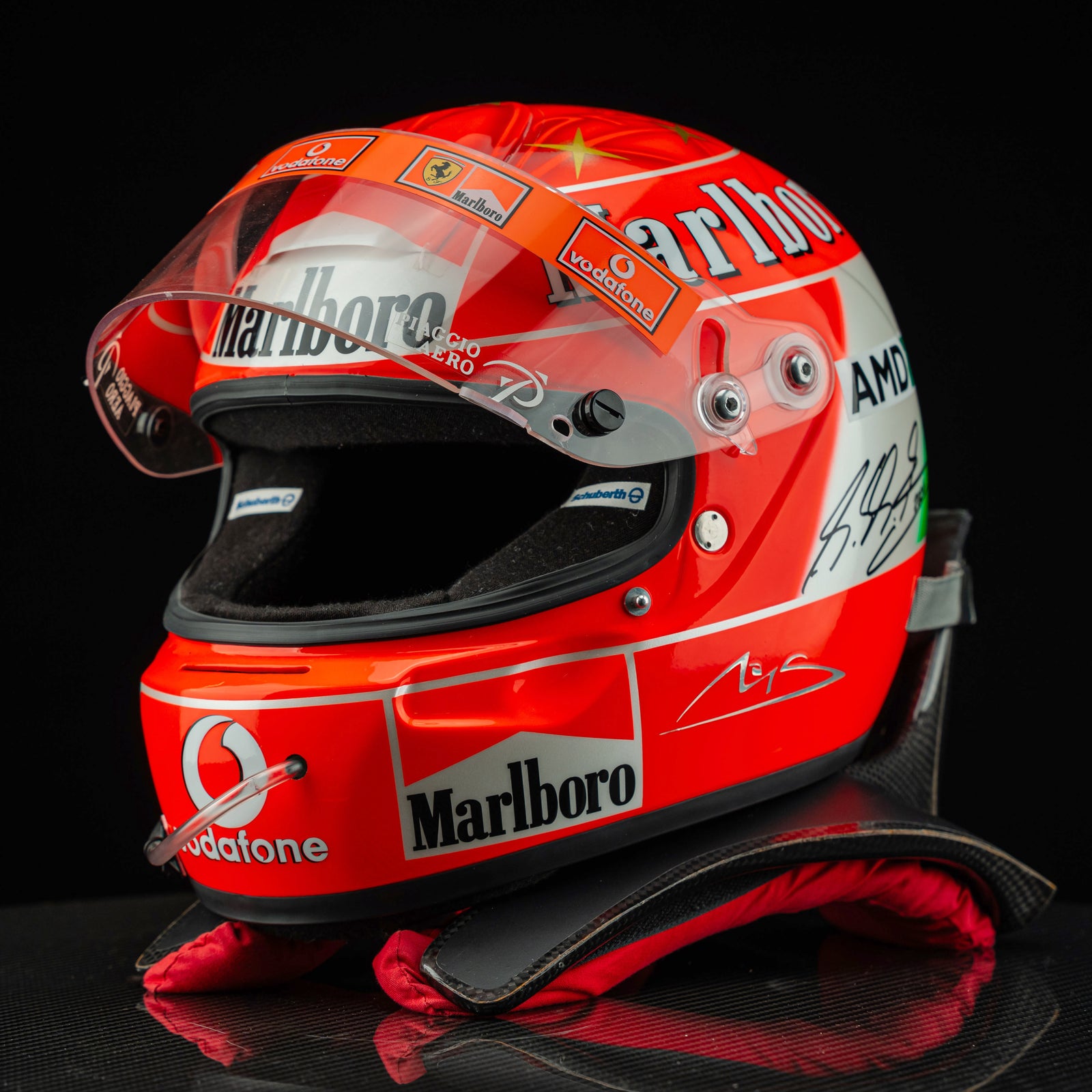 Michael Schumacher 2004 Helmet - Monza Replica Signed with HANS device
