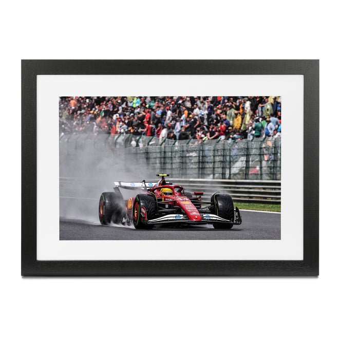 Lewis Hamilton 2025 Scuderia Ferrari '18th to 7th' Framed Print - Belgian GP