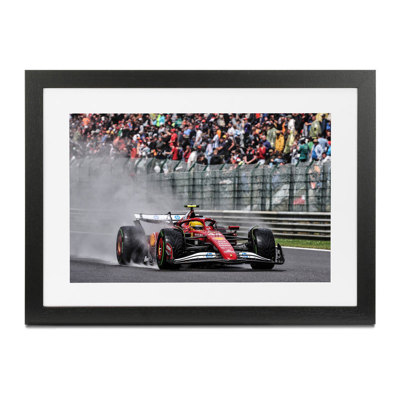 Lewis Hamilton 2025 Scuderia Ferrari '18th to 7th' Framed Print - Belgian GP
