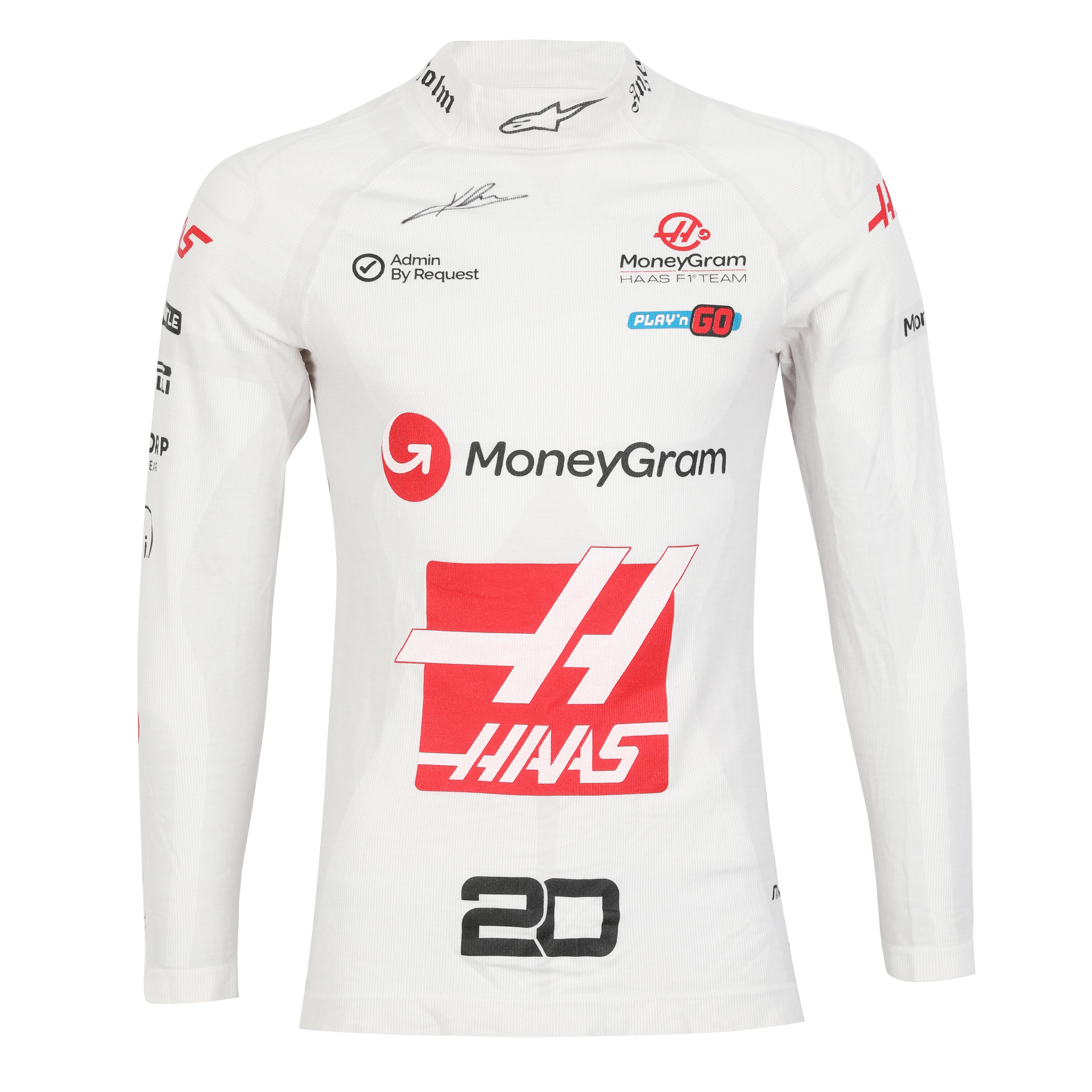 Kevin Magnussen 2024 Signed MoneyGram Haas F1 Team Grand Prix Used Nomex