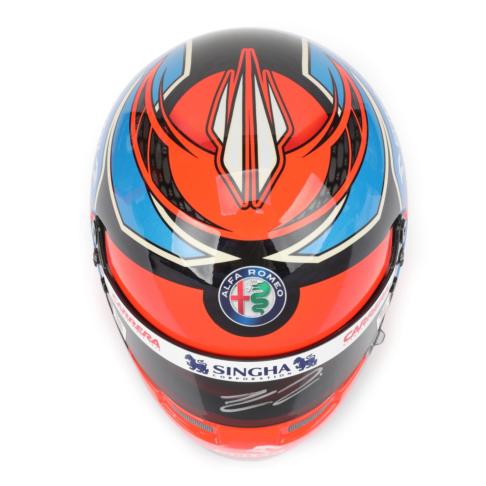 LOT 605 - Kimi Raikkonen 2021 1:2 Signed Mini Helmet