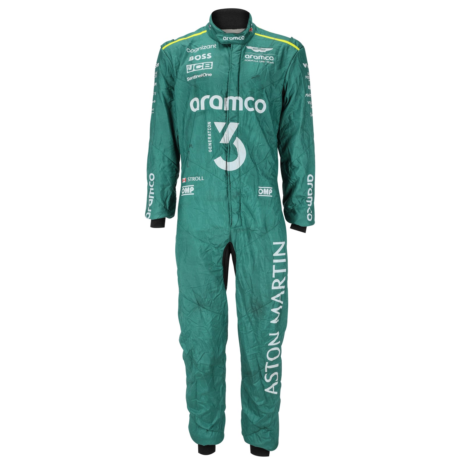 Lance Stroll Signed 2024 Aston Martin Aramco Formula One Team Grand Prix Used Suit - US GP