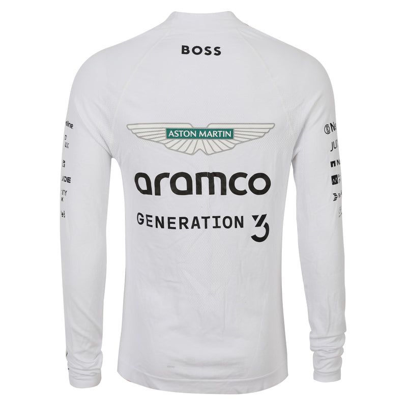 Lance Stroll Signed 2024 Aston Martin Aramco Formula One Team Grand Prix Used Nomex - US GP - White