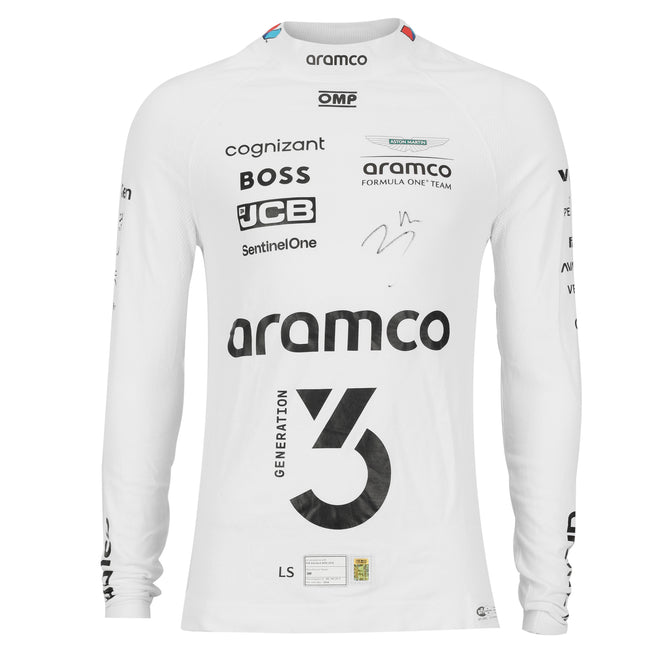 Lance Stroll Signed 2024 Aston Martin Aramco Formula One Team Race Worn Nomex - USA GP