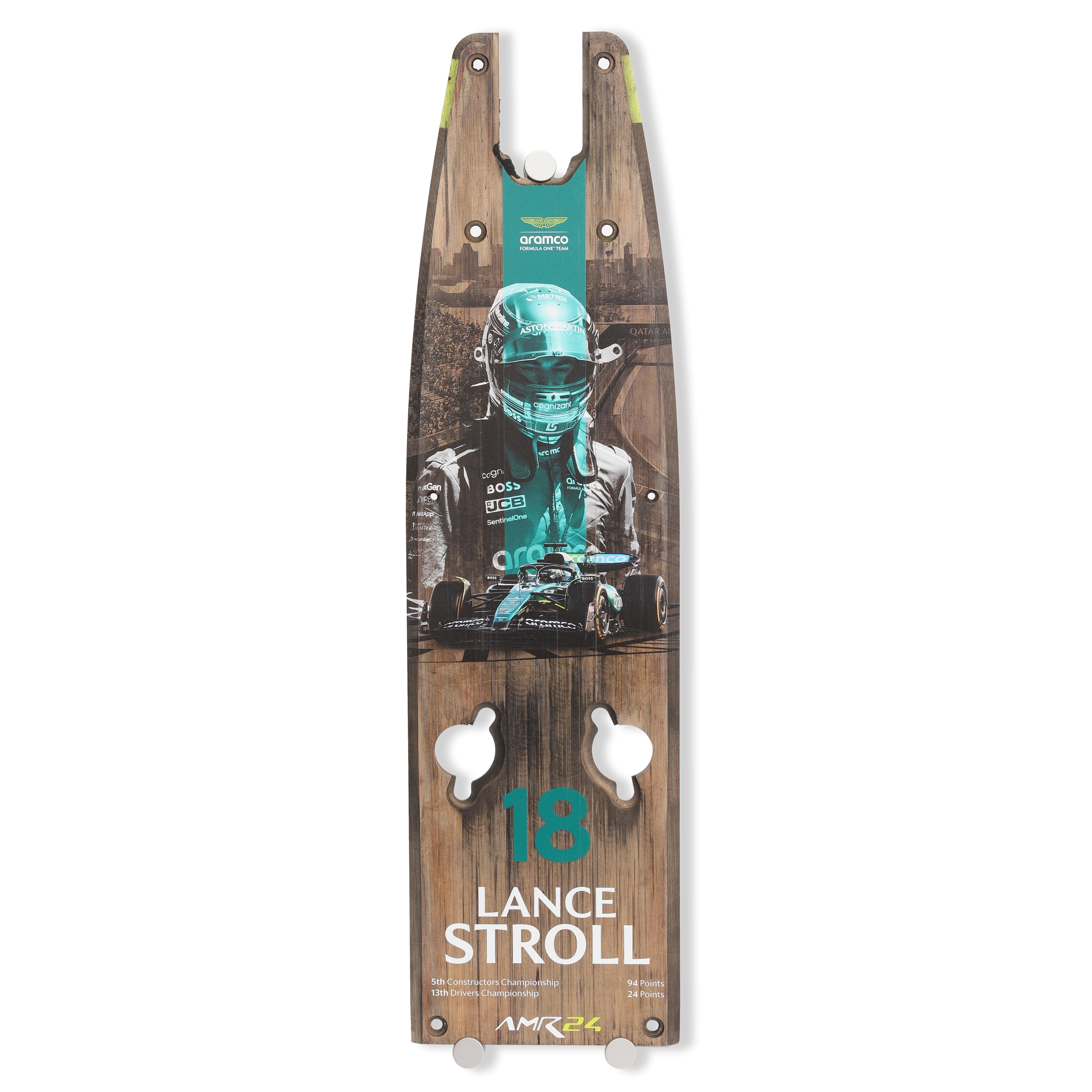 Lance Stroll 2024 Aston Martin Aramco F1® Team Skid Block Plank Wall Art