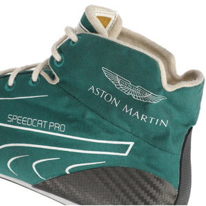 2025 Lance Stroll Aston Martin Aramco Formula One Team Pre-Season Testing-used race boots, authentic Formula 1 collector display