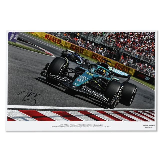 Lance Stroll 2025 Aston Martin Aramco Signed Print - Canadian GP