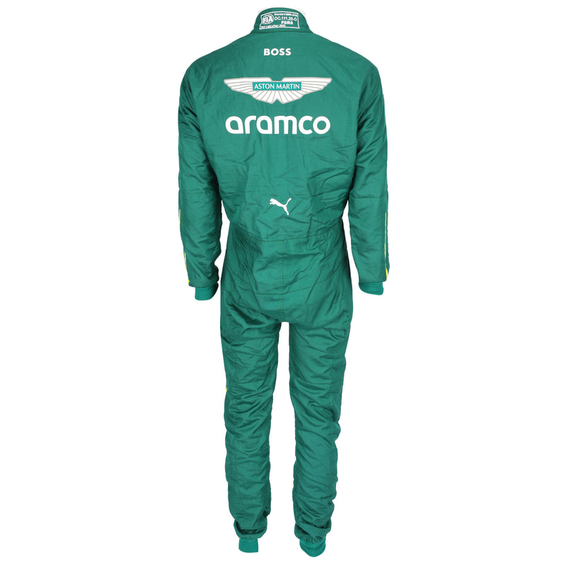 Aston Martin Formula 1 Team Lance Stroll 2025 British Grand Prix race suit collector display