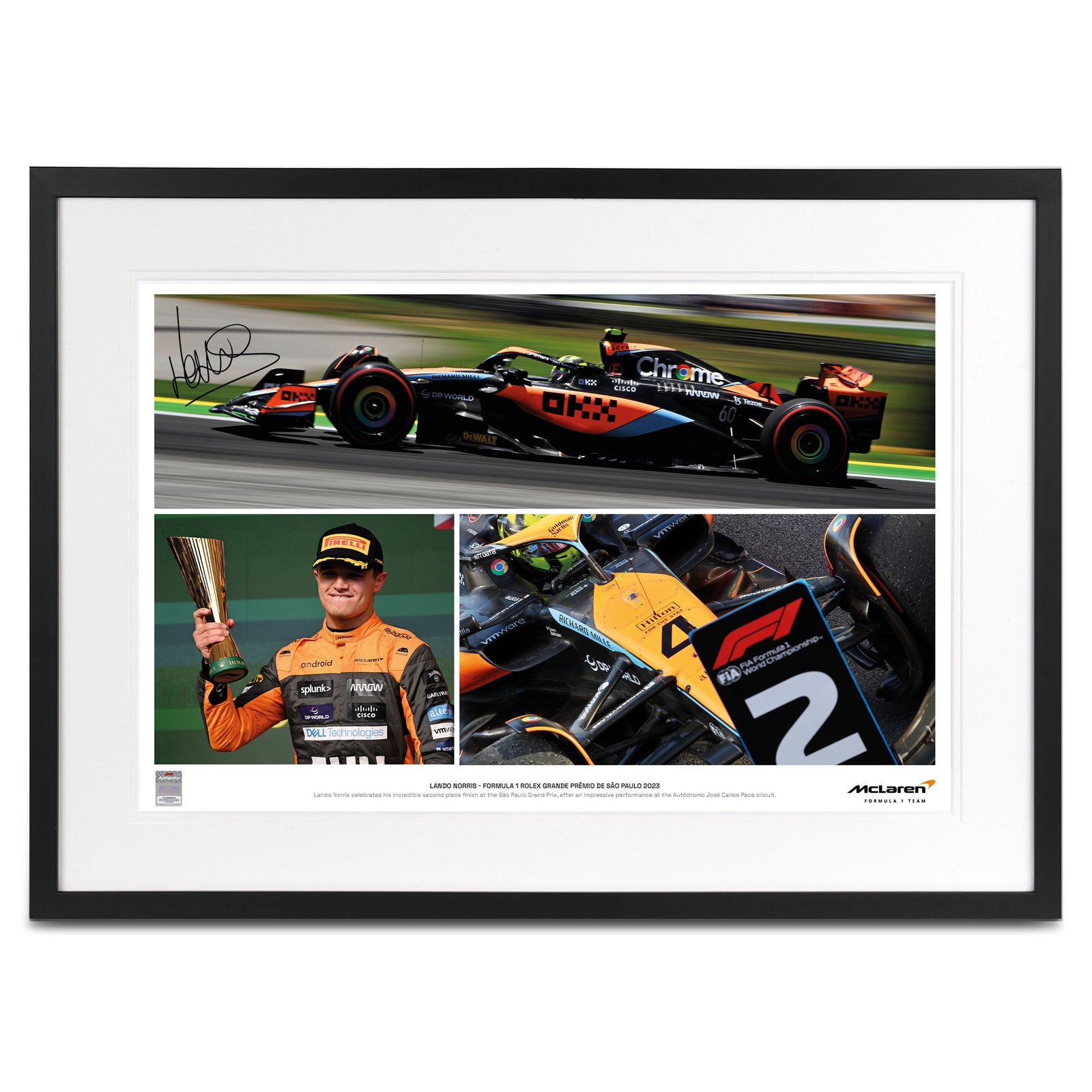 Season Launch LOT 056 - Limited Edition Lando Norris 2023 Signed Photo Collage – São Paulo GP