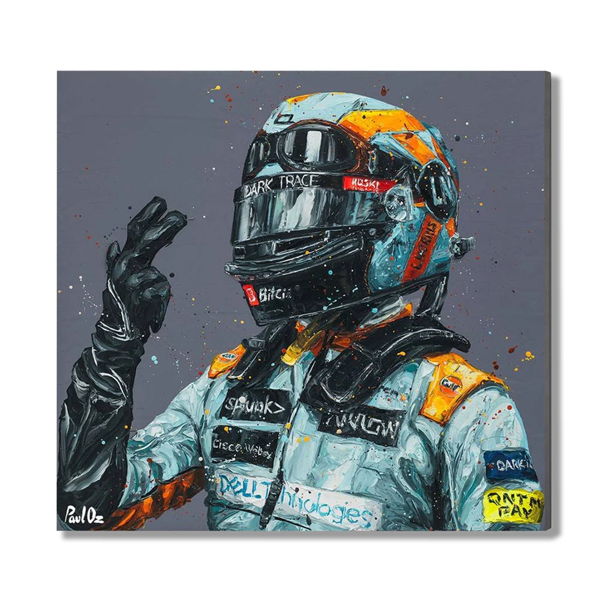 Lando Norris 2021 Monte Carlo Hand Embellished Canvas - Paul Oz