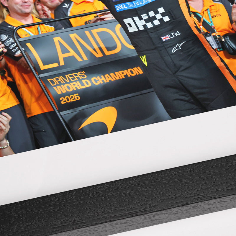Lando Norris 2025 Driver World Champion Framed Photo - Team Celebration