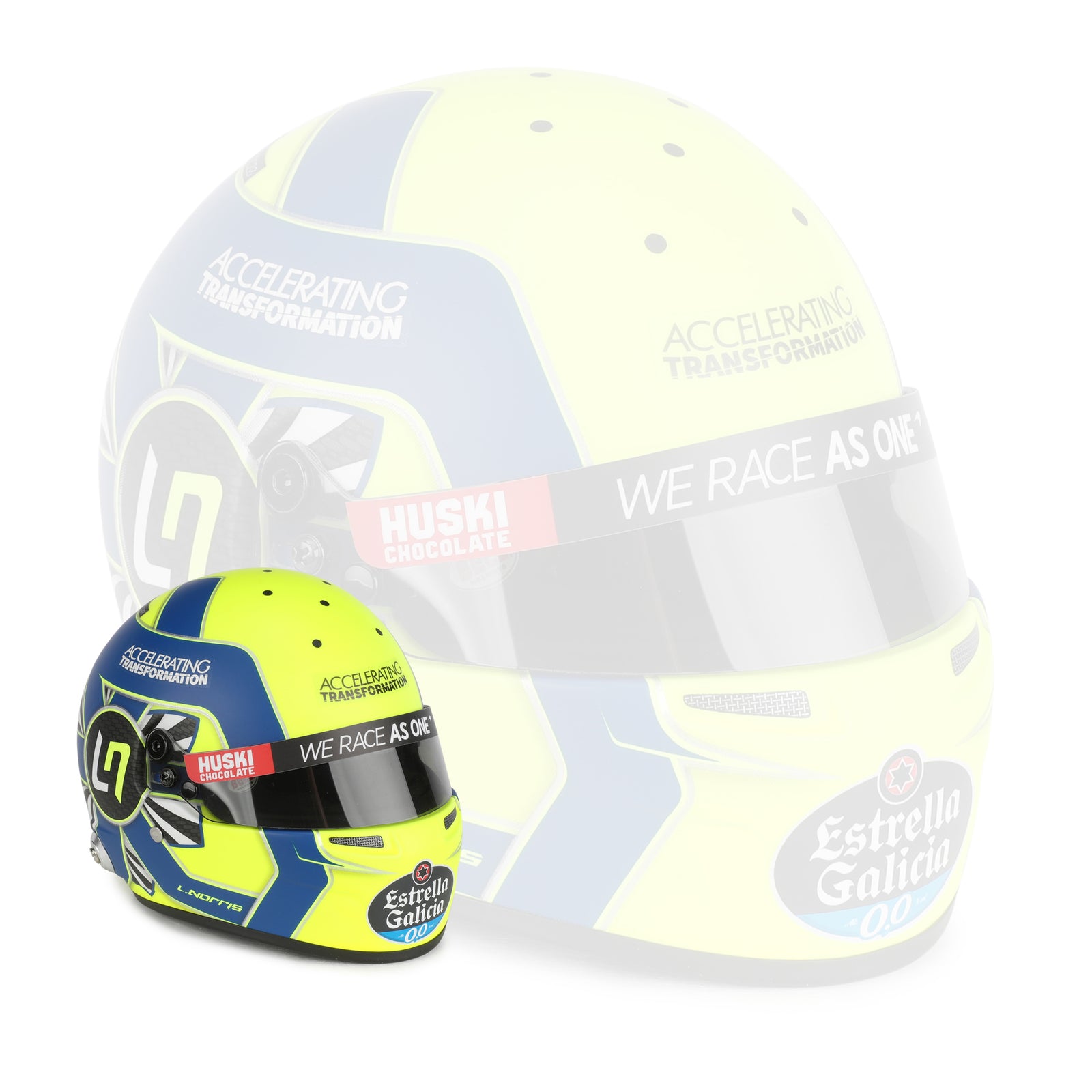 LOT 602 - Lando Norris 2020 1:2 Signed Mini Helmet