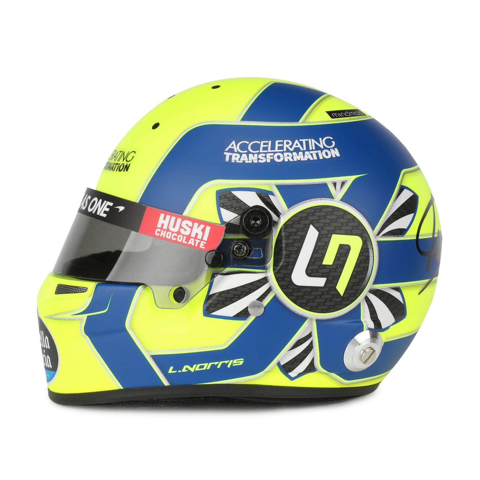 LOT 602 - Lando Norris 2020 1:2 Signed Mini Helmet