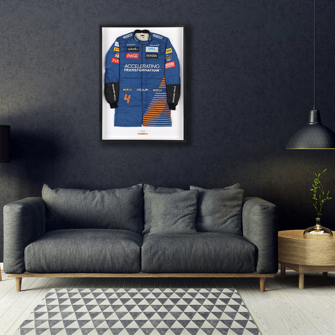 Season Launch LOT 001 – Lando Norris 2020 McLaren Suit - Austria GP Used Framed