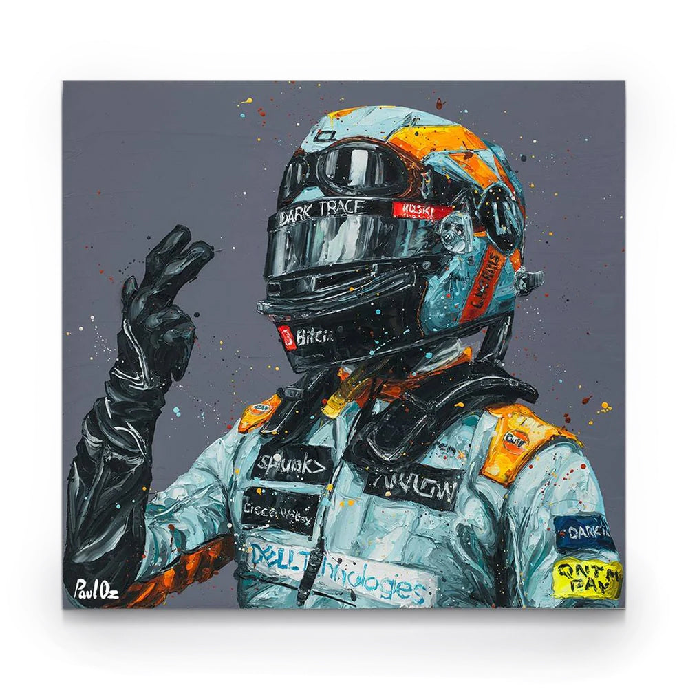 Lando Norris 2021 Monte Carlo Hand Embellished Canvas - Paul Oz