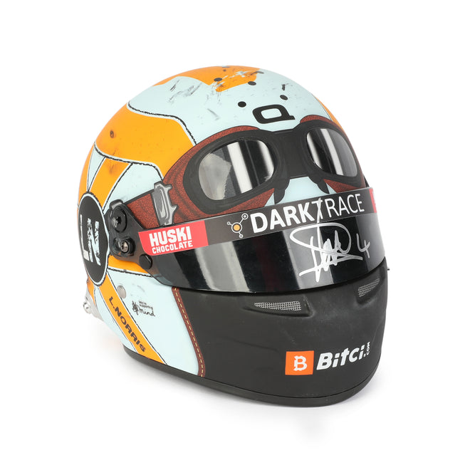 Miami Auction LOT 024 - Lando Norris 2021 McLaren 1:2 Scale Helmet - Monaco GP Signed