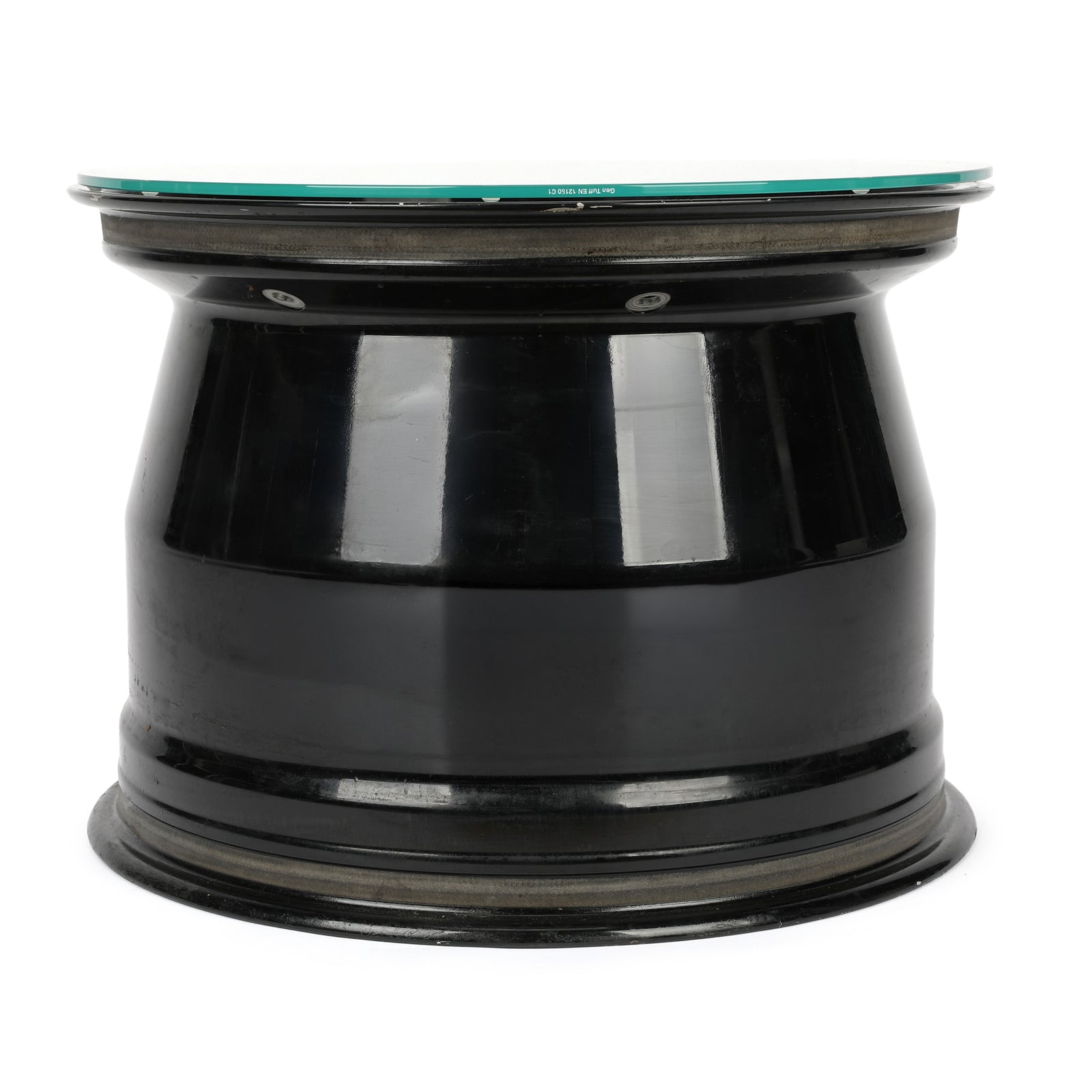Lando Norris 2023 McLaren F1 Team front wheel rim table from the Qatar Grand Prix, genuine Formula 1 race-used collector furniture
