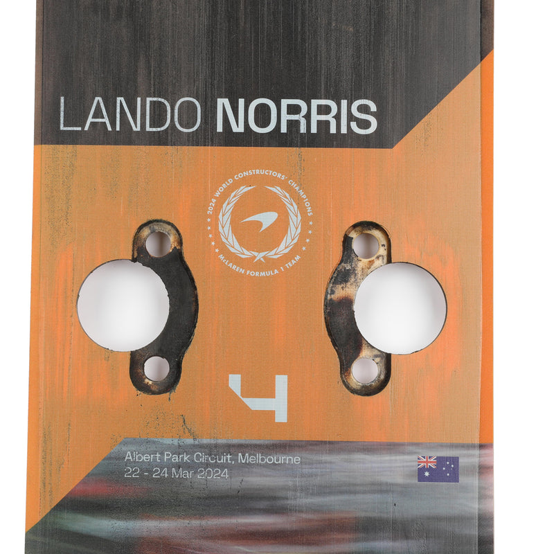 Lando Norris 2024 McLaren Formula One Team Grand Prix Used Front Skid Plank Wall Art - Australian GP