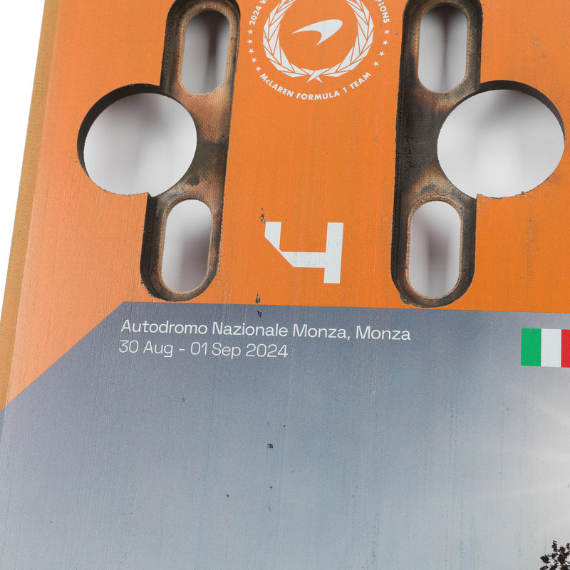 Lando Norris 2024 McLaren Formula One Team Grand Prix Used Front Skid Plank Wall Art - Italy