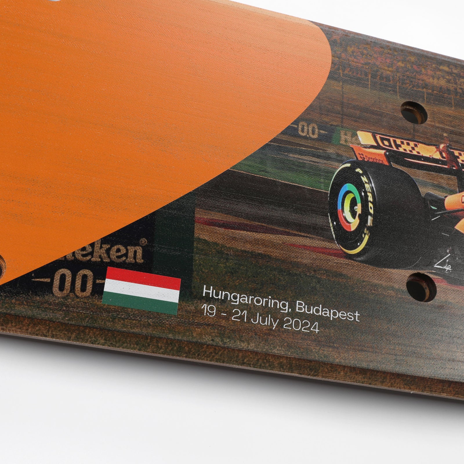 Lando Norris 2024 McLaren Formula One Team Grand Prix Used Rear Skid Plank Wall Art - Hungary