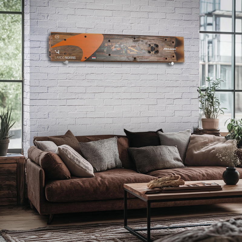 Lando Norris 2024 McLaren Formula One Team Grand Prix Used Rear Skid Plank Wall Art - Hungary