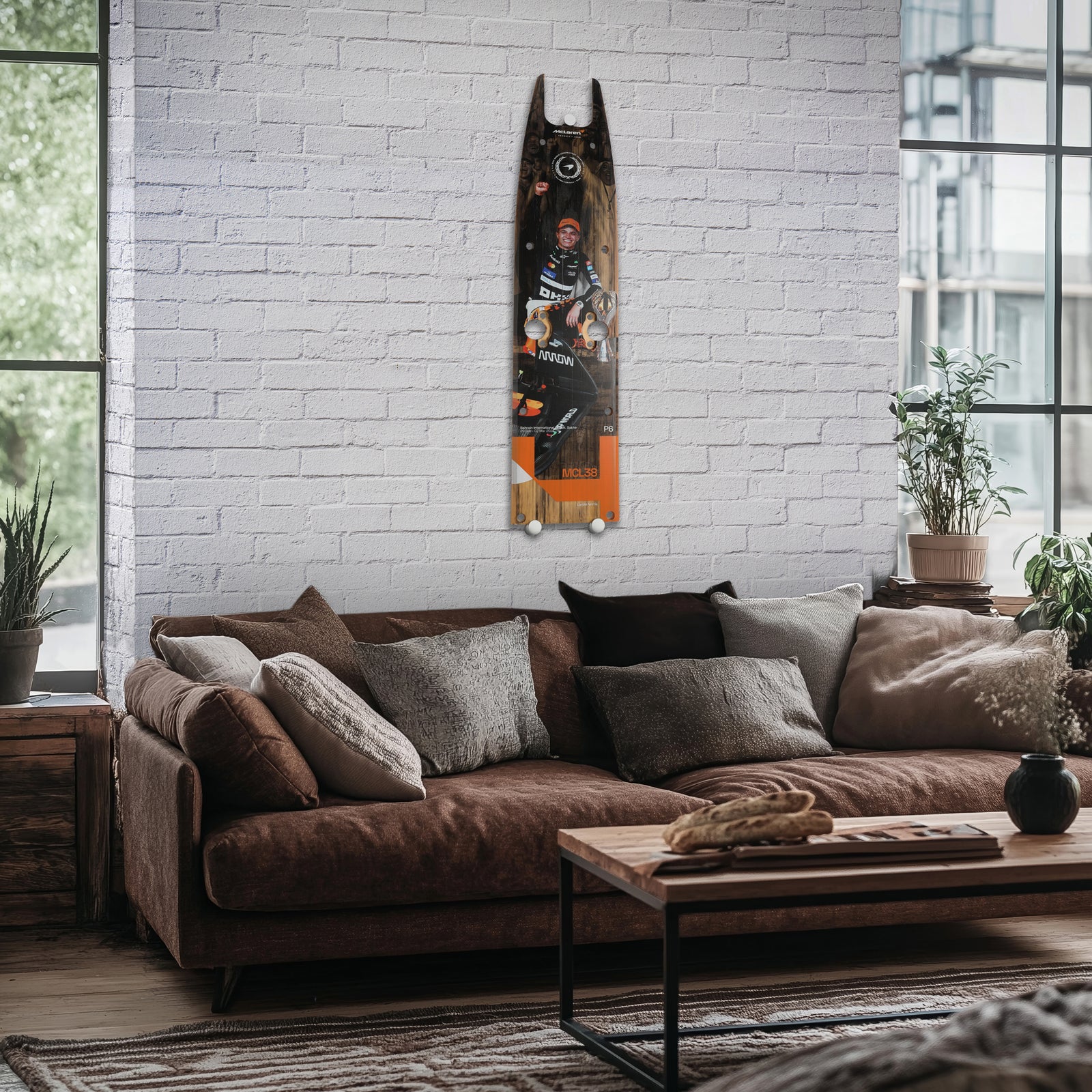 Lando Norris 2024 McLaren Formula One Team Race Used Front Skid Plank Wall Art - Bahrain GP