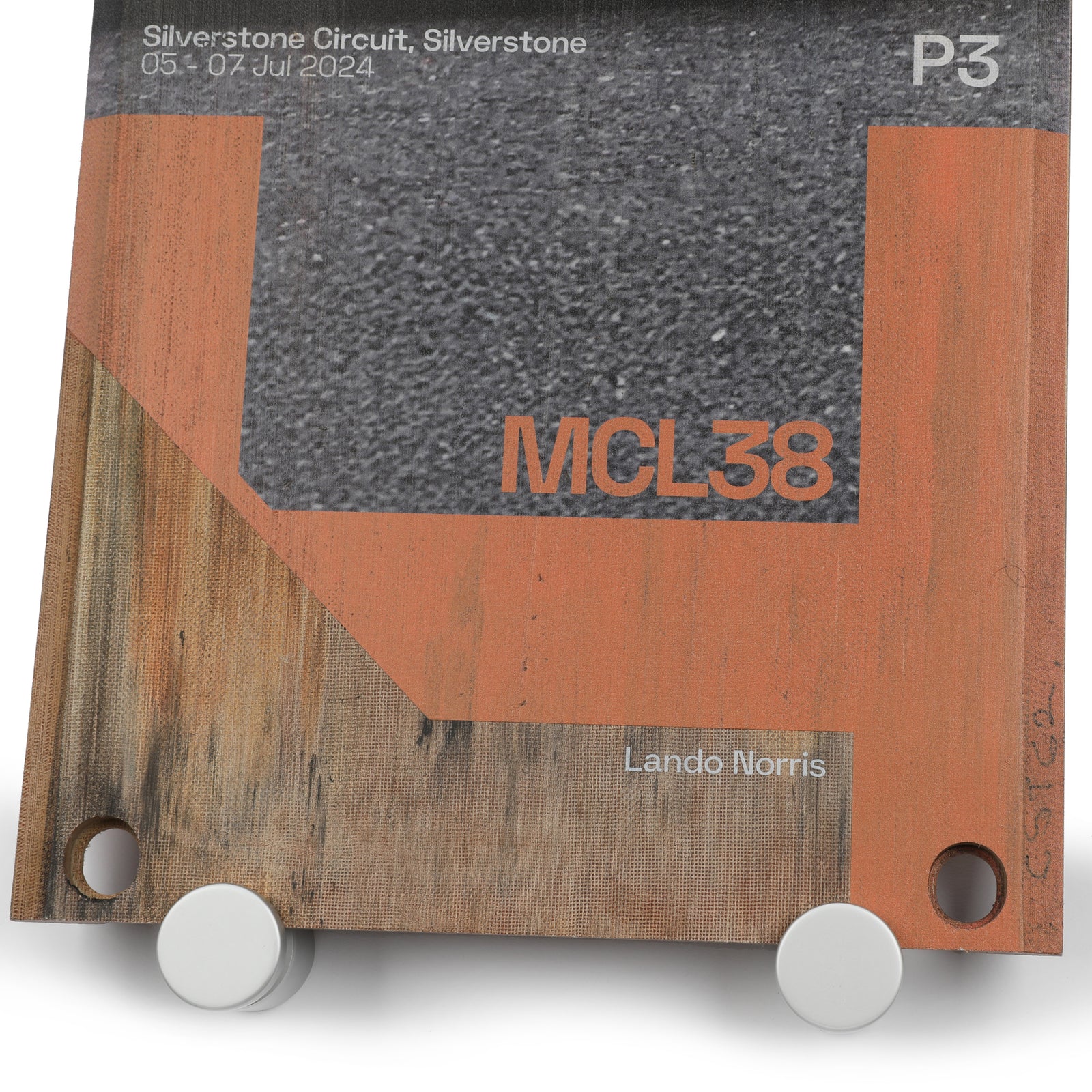 Auction LOT 004 - Lando Norris 2024 McLaren Formula One Team Race Used Front Skid Plank Wall Art - British GP