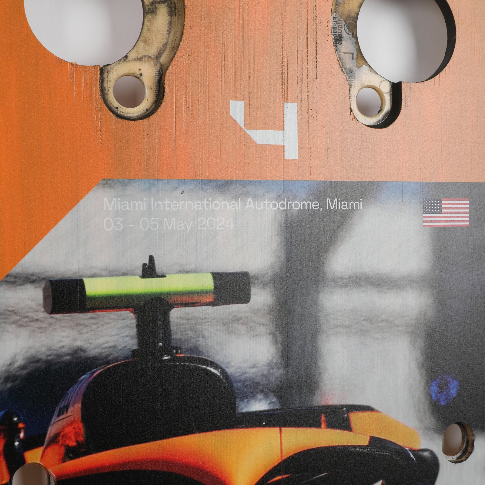 Lando Norris 2024 McLaren Formula One Team Grand Prix Used Front Skid Plank Wall Art - Miami GP