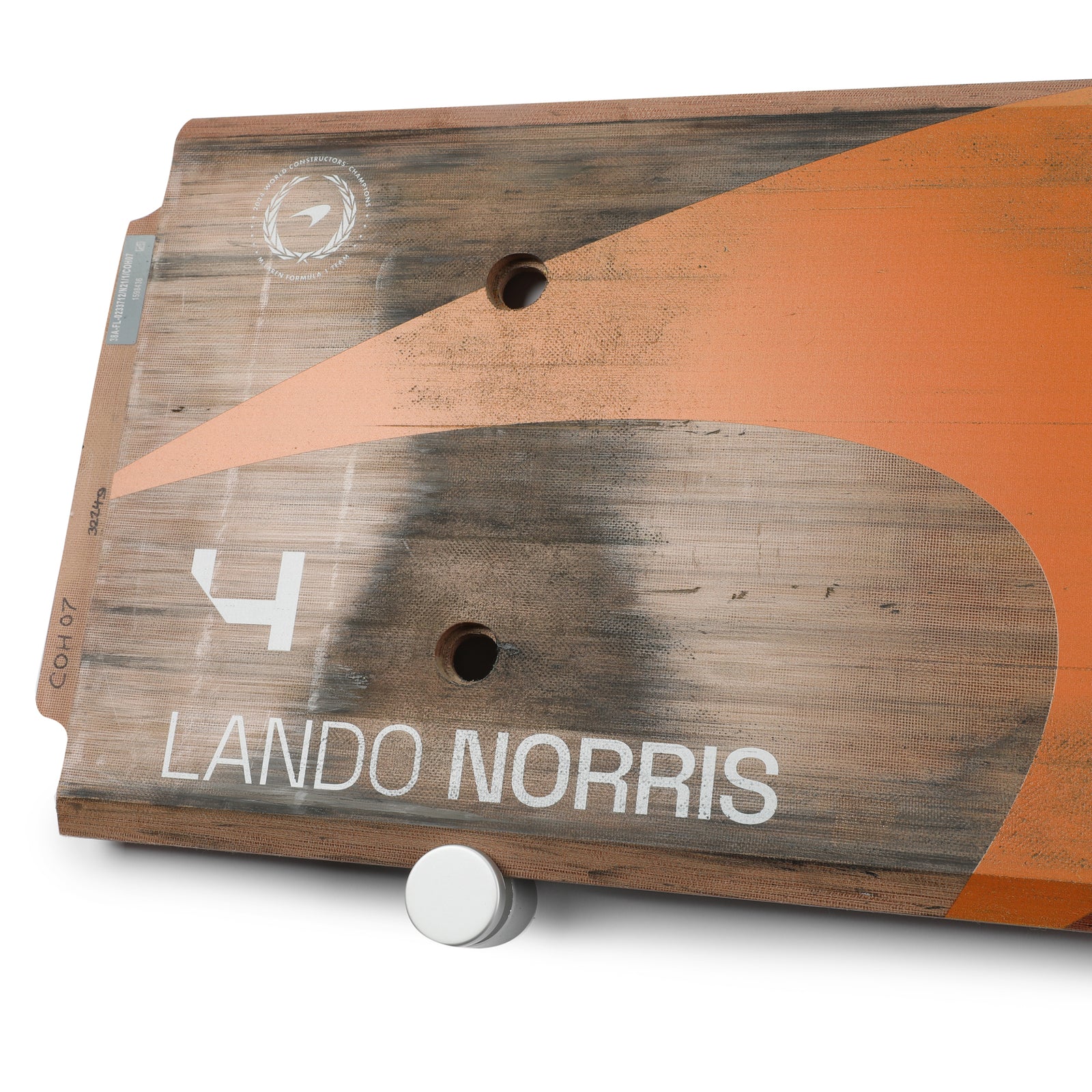 Lando Norris 2024 McLaren Formula One Team Grand Prix Used Rear Skid Plank Wall Art - Bahrain