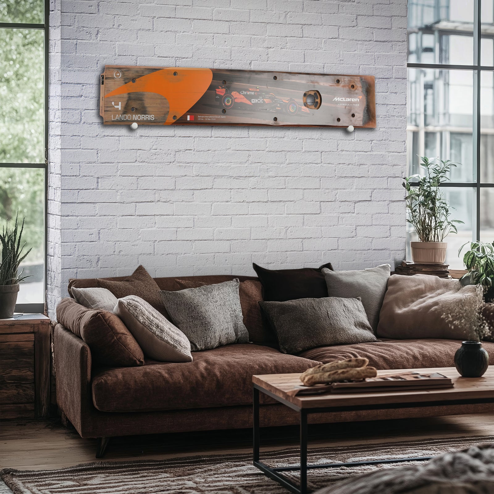 Lando Norris 2024 McLaren Formula One Team Grand Prix Used Rear Skid Plank Wall Art - Bahrain