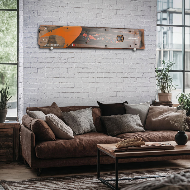 Lando Norris 2024 McLaren Formula One Team Grand Prix Used Rear Skid Plank Wall Art - Bahrain