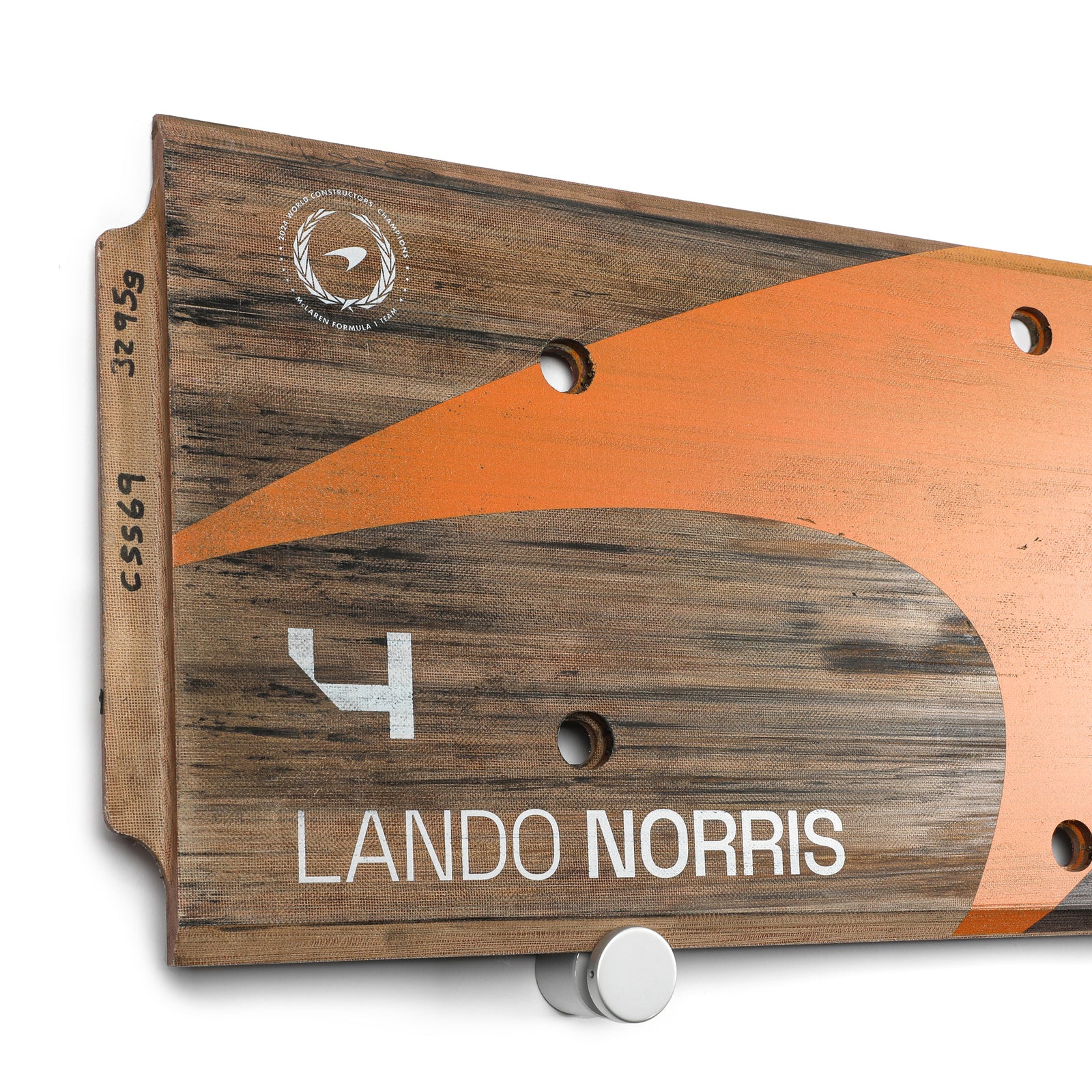 Lando Norris 2024 McLaren Formula One Team Grand Prix Used Rear Skid Plank Wall Art - Belgian GP