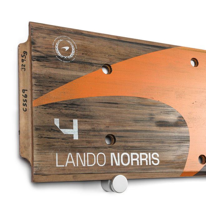 Lando Norris 2024 McLaren Formula One Team Grand Prix Used Rear Skid Plank Wall Art - Belgian GP