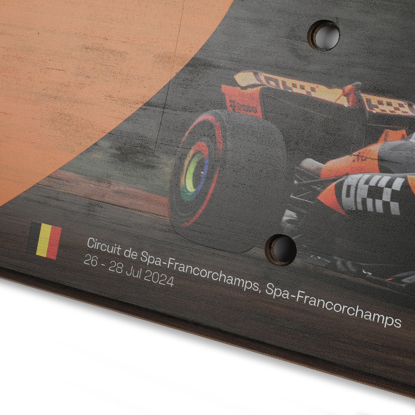 Lando Norris 2024 McLaren Formula One Team Grand Prix Used Rear Skid Plank Wall Art - Belgian GP