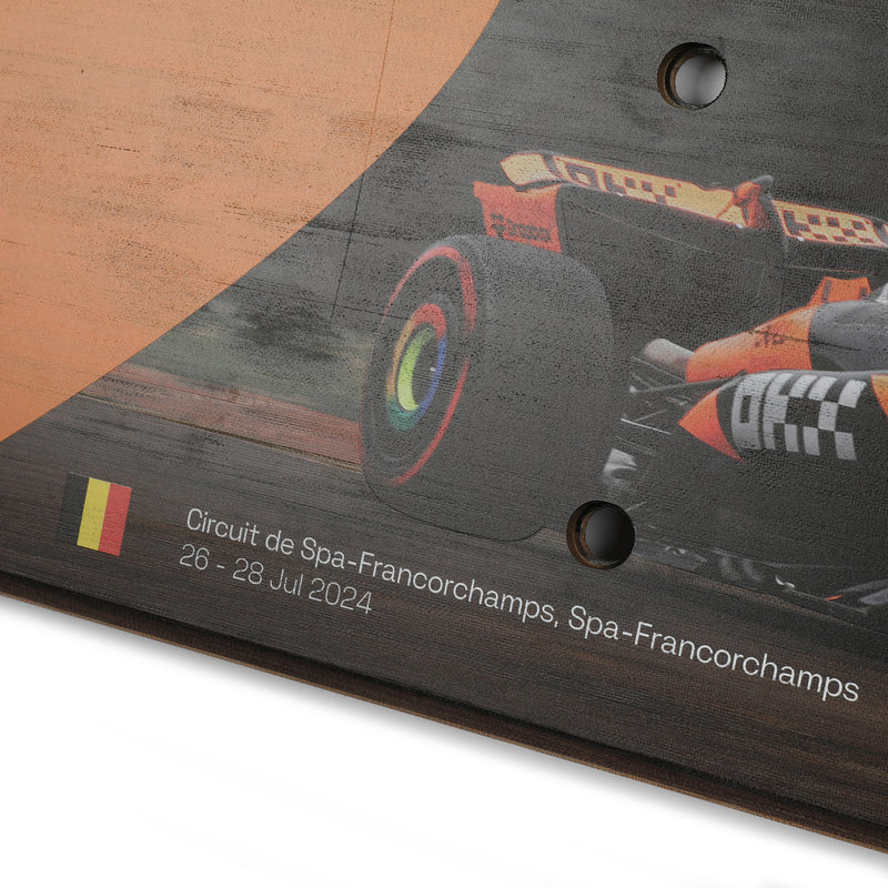 Lando Norris 2024 McLaren Formula One Team Grand Prix Used Rear Skid Plank Wall Art - Belgian GP