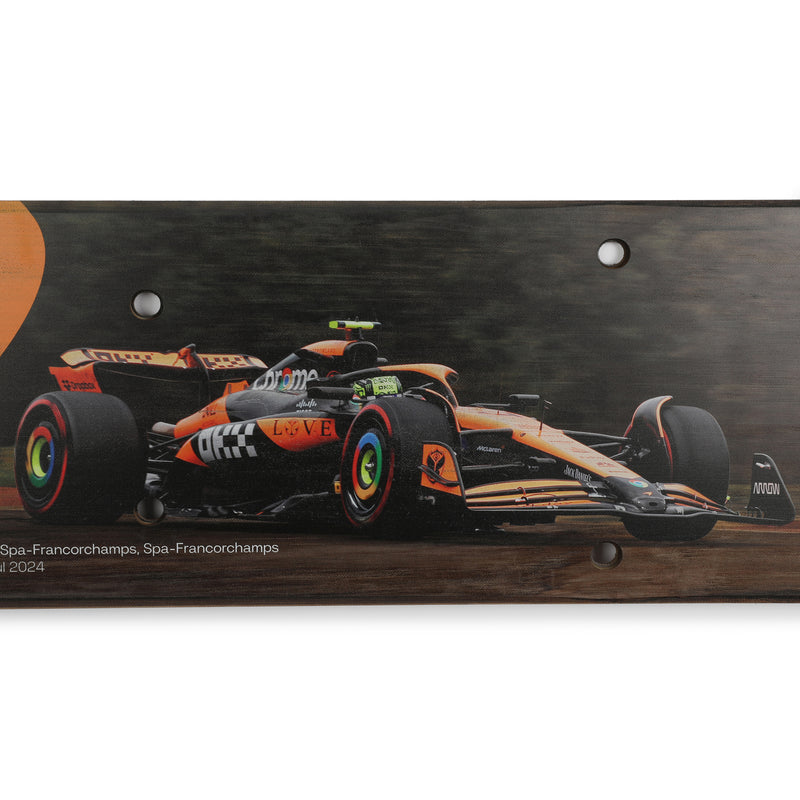 Lando Norris 2024 McLaren Formula One Team Grand Prix Used Rear Skid Plank Wall Art - Belgian GP