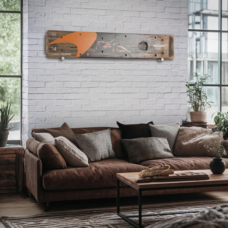 Lando Norris 2024 McLaren Formula One Team Grand Prix Used Rear Skid Plank Wall Art - Belgian GP