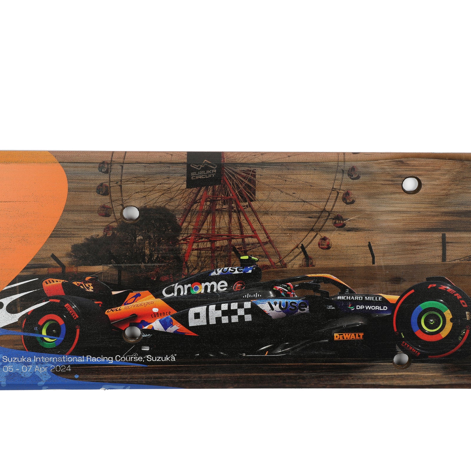 Lando Norris 2024 McLaren Formula One Team Grand Prix Used Rear Skid Plank Wall Art - Japanese GP