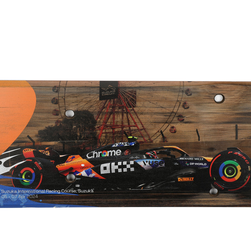 Lando Norris 2024 McLaren Formula One Team Grand Prix Used Rear Skid Plank Wall Art - Japanese GP