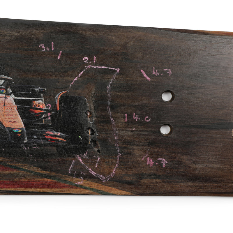 Lando Norris 2024 McLaren Formula One Team Grand Prix Used Rear Skid Plank Wall Art - Abu Dhabi GP