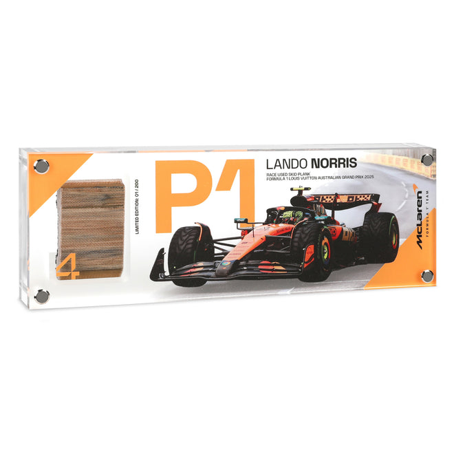 Lando Norris 2025 Grand Prix Used McLaren Skid Plank Piece in Acrylic - Australian GP