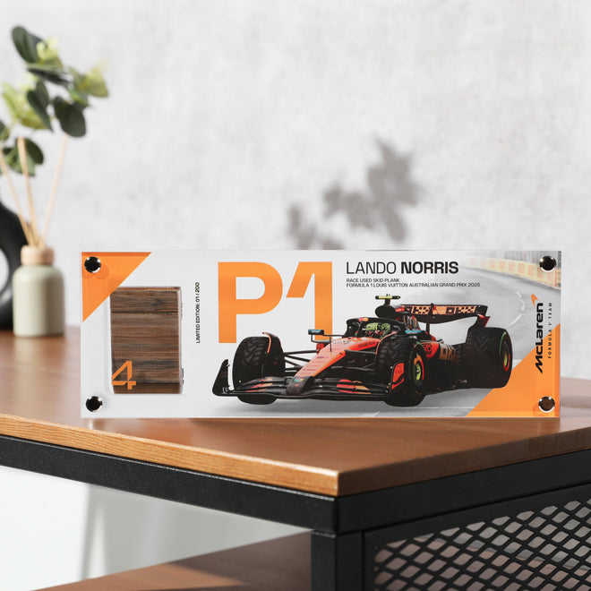 Lando Norris 2025 Grand Prix Used McLaren Skid Plank Piece in Acrylic - Australian GP