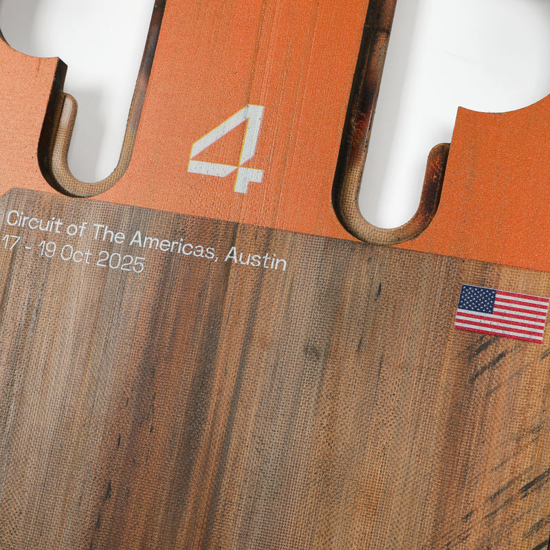 Lando Norris 2025 McLaren Sprint Race Used Front Skid Plank Wall Art - US GP