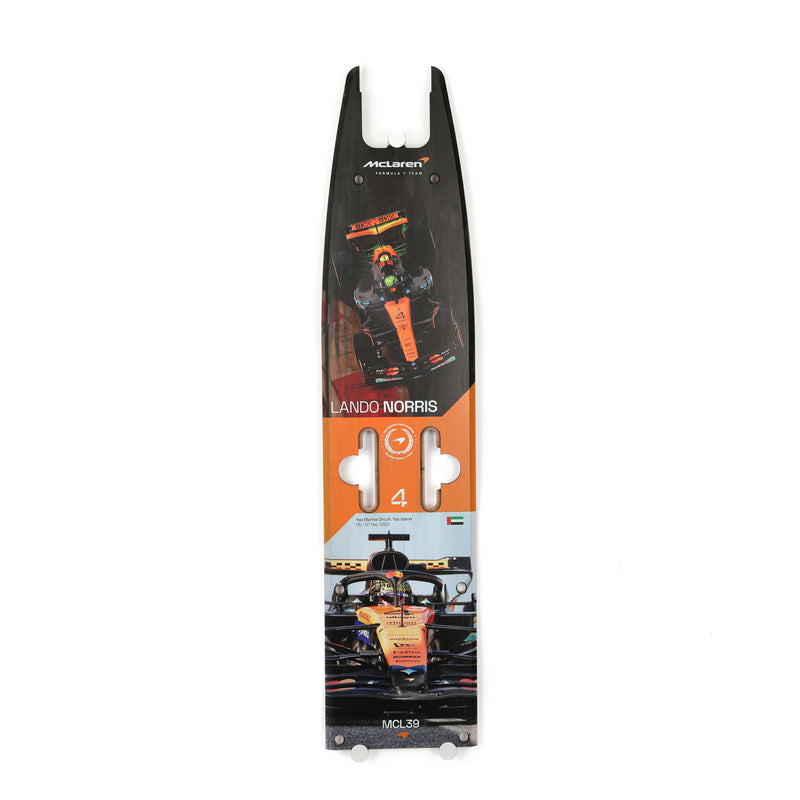 Lando Norris 2025 McLaren Testing Used Front Skid Plank Wall Art - Abu Dhabi GP